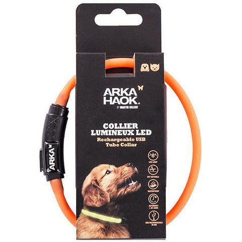 Image of Collier LED Tube Lumineux pour chiens Arka Haok by Martin Sellier : un collier innovant - L'UNIVERS DES CHIENSCollier pour chiensCollier LED Tube Lumineux pour chiens Arka Haok by Martin Sellier : un collier innovantARKA HAOKABSJauneL. 35 cm x l. 7 mm