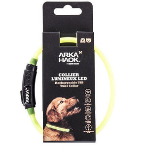 Collier LED Tube Lumineux pour chiens Arka Haok by Martin Sellier : un collier innovant - L'UNIVERS DES CHIENSCollier pour chiensCollier LED Tube Lumineux pour chiens Arka Haok by Martin Sellier : un collier innovantARKA HAOKABSJauneL. 70 cm x l. 1 cm